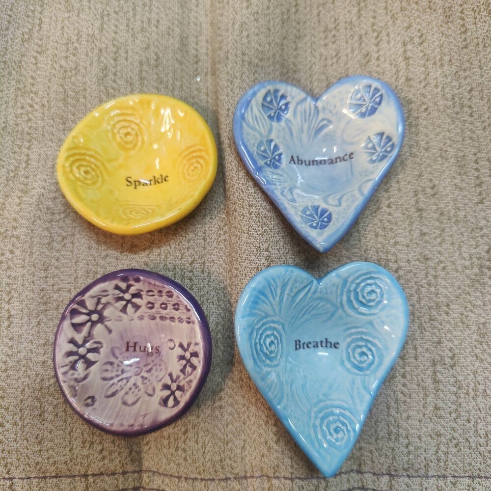 Lorraine Oerth Studio Pottery Ceramic "Giving Bowls" Trinket Dish 2" Set Of 4